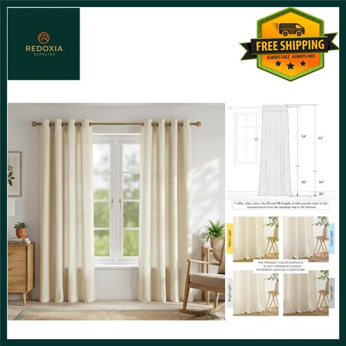 Natural linen curtains inch - natural,