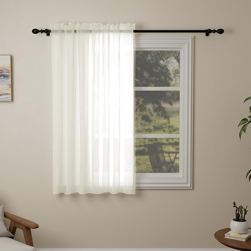 Beige voile curtains drop - 54,