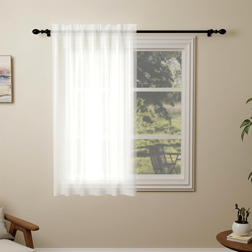 White voile curtains drop - voile,