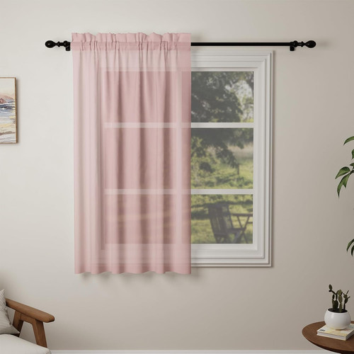 Pink voile curtains drop 1 - curtains, 54