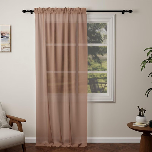 Mocha voile curtains 108 - voile,