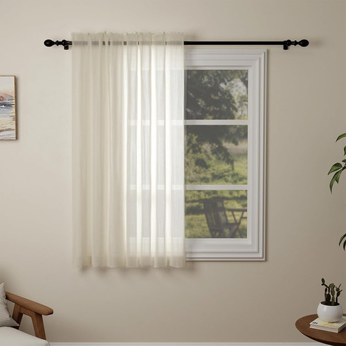 Cream voile curtains drop - cream,