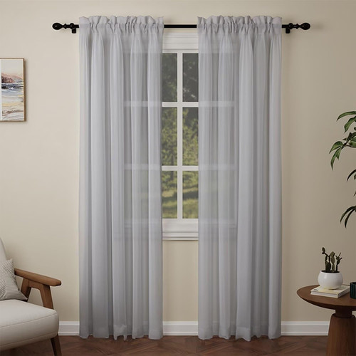 Darkgray voile curtains - voile, 84