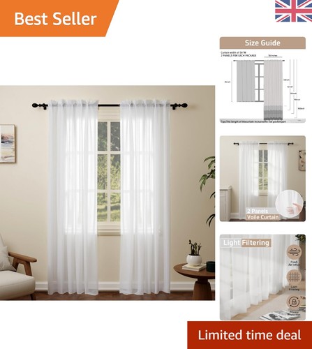 White voile curtains - white, 84