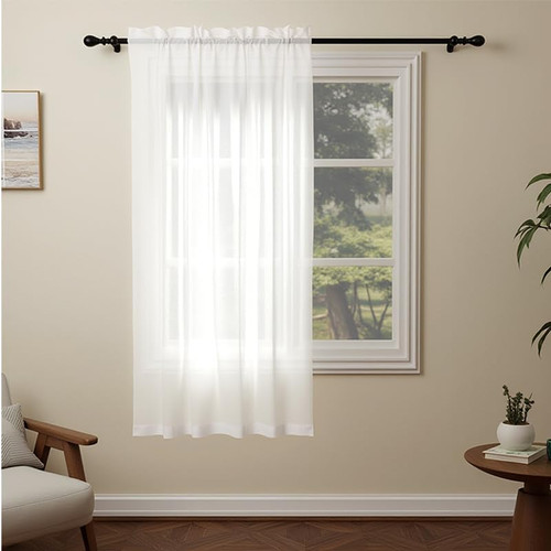 White voile curtains drop - voile,
