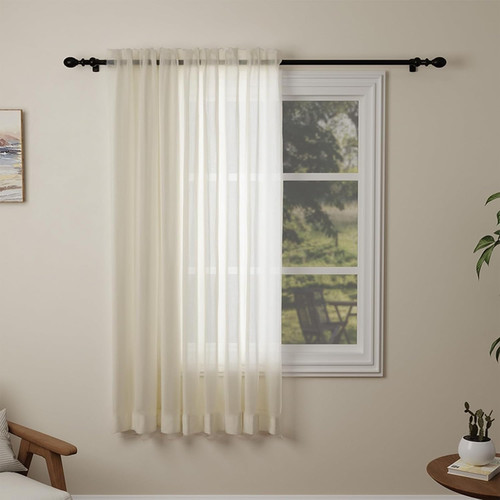 Cream voile curtains drop - cream,