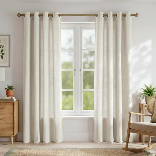 Off white linen curtains - curtains, 84