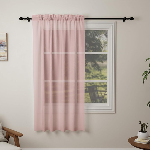 Pink voile curtains drop 1 - curtains, 72