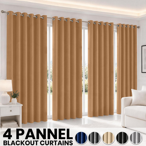 4pcs blackout curtains eyelet - blackout,