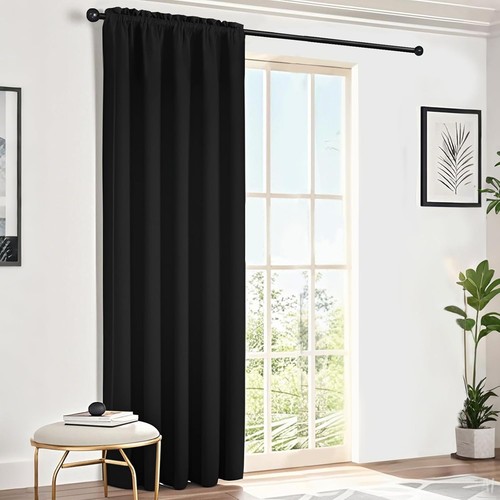 Black blackout curtains - black,