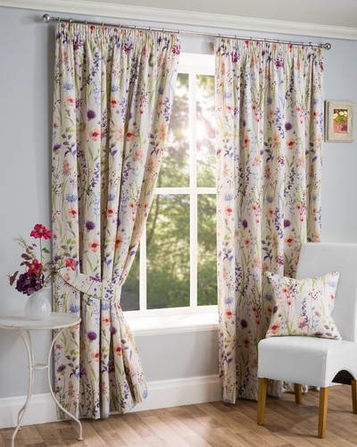 Lined pencil pleat - pencil, floral